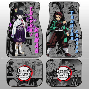 Tanjiro And Kanao Car Floor Mats Custom Demon Slayer Anime Mix Mangas - Gearcarcover - 1