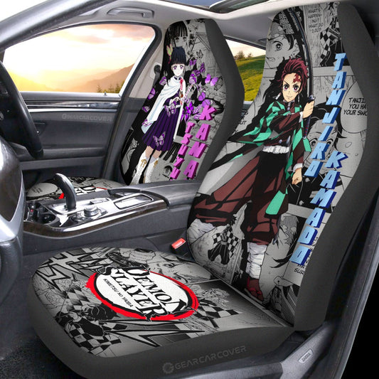 Tanjiro And Kanao Car Seat Covers Custom Demon Slayer Anime Mix Mangas - Gearcarcover - 2