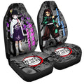 Tanjiro And Kanao Car Seat Covers Custom Demon Slayer Anime Mix Mangas - Gearcarcover - 3