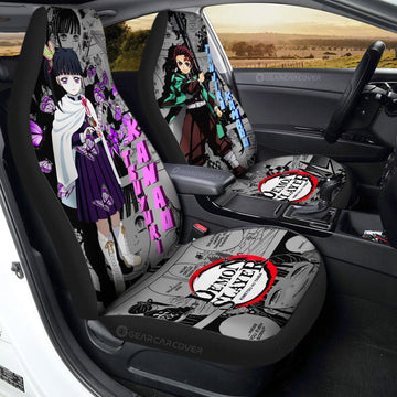 Tanjiro And Kanao Car Seat Covers Custom Demon Slayer Anime Mix Mangas - Gearcarcover - 1