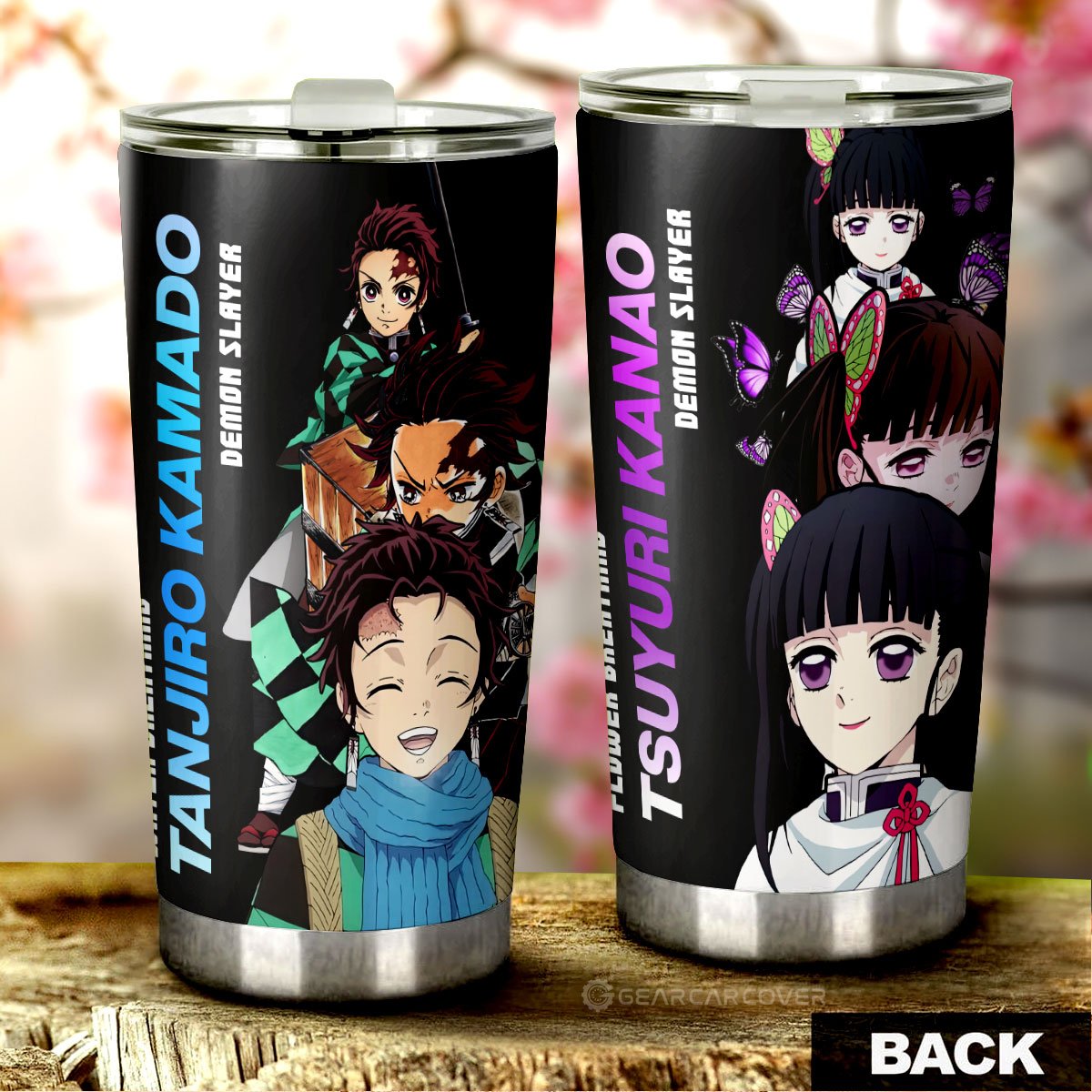 Tanjiro And Kanao Tumbler Cup Custom Demon Slayer Anime - Gearcarcover - 1