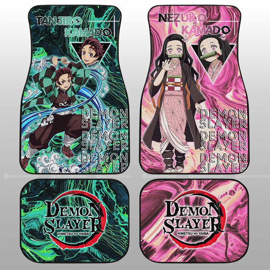 Tanjiro And Nezuko Car Floor Mats Custom Demon Slayer Anime Car Accessories - Gearcarcover - 1