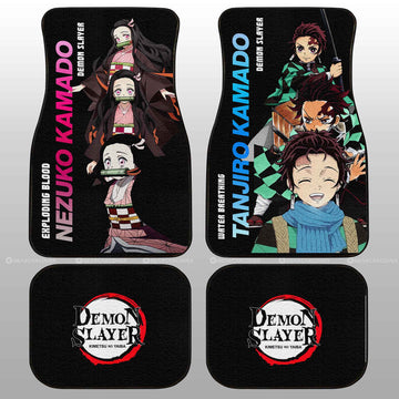 Tanjiro And Nezuko Car Floor Mats Custom Demon Slayer Anime - Gearcarcover - 1