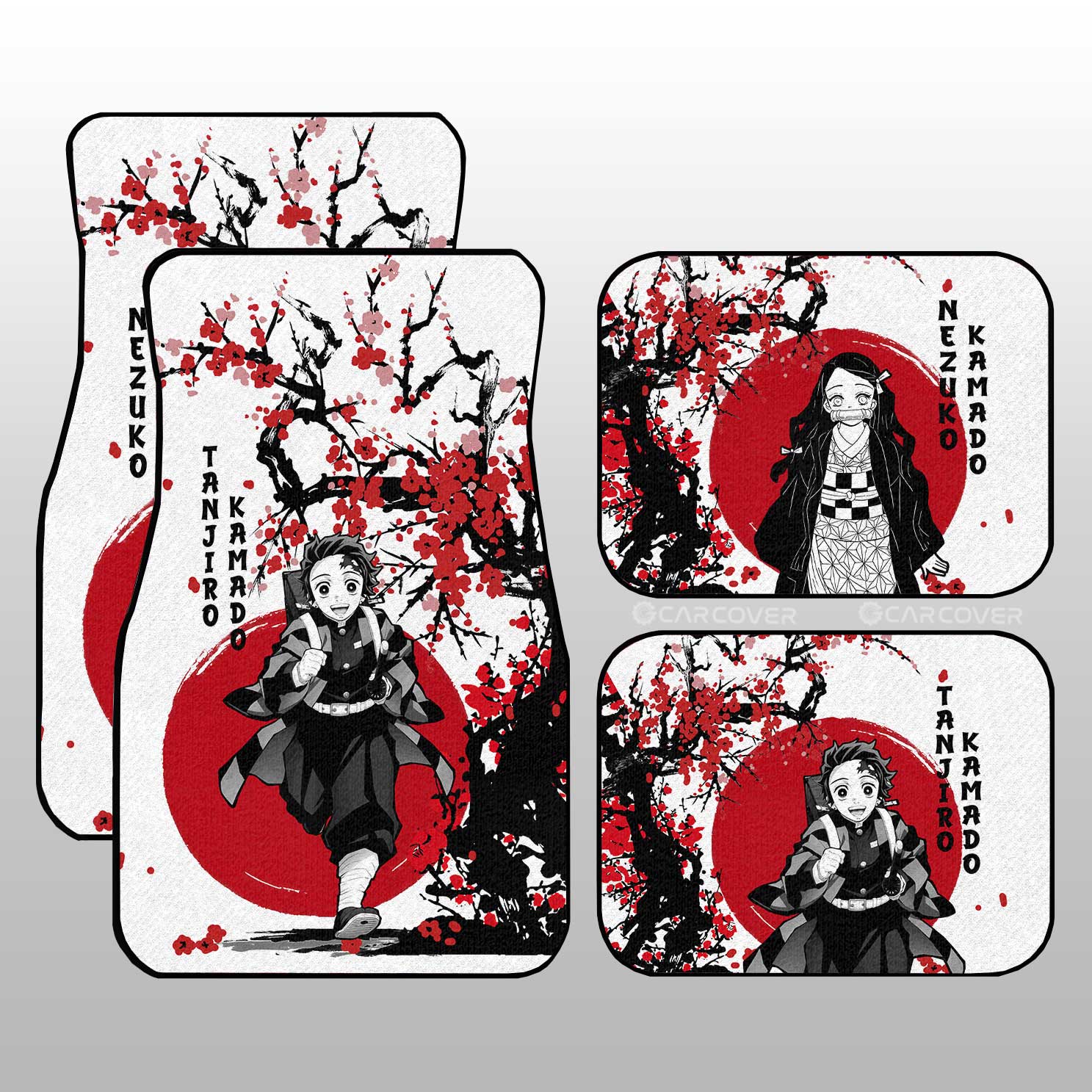 Tanjiro And Nezuko Car Floor Mats Custom Japan Style Demon Slayer Anime Car Interior Accessories - Gearcarcover - 2