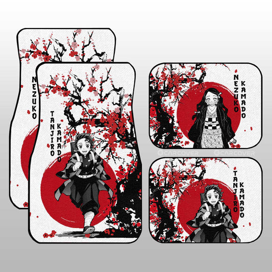 Tanjiro And Nezuko Car Floor Mats Custom Japan Style Demon Slayer Anime Car Interior Accessories - Gearcarcover - 2