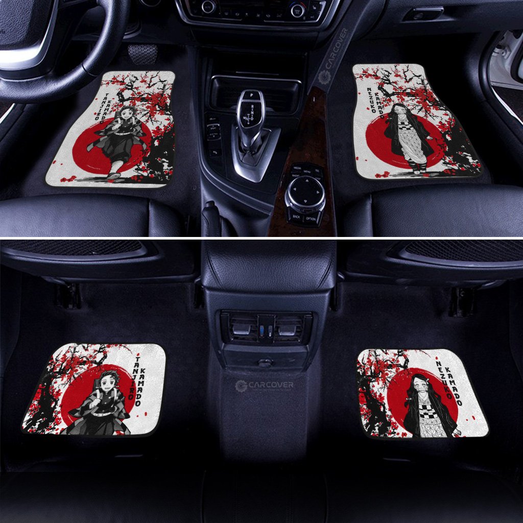 Tanjiro And Nezuko Car Floor Mats Custom Japan Style Demon Slayer Anime Car Interior Accessories - Gearcarcover - 3