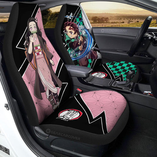 Tanjiro And Nezuko Car Seat Covers Custom Anime Demon Slayer Car Accessories - Gearcarcover - 2