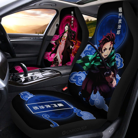 Tanjiro And Nezuko Car Seat Covers Custom Anime Demon Slayer Car Accessories - Gearcarcover - 2