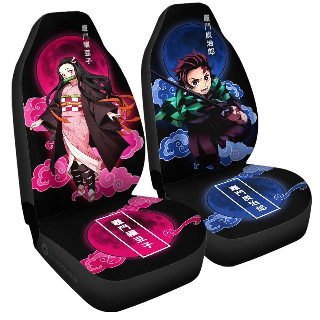 Tanjiro And Nezuko Car Seat Covers Custom Anime Demon Slayer Car Accessories - Gearcarcover - 3