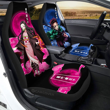 Tanjiro And Nezuko Car Seat Covers Custom Anime Demon Slayer Car Accessories - Gearcarcover - 1