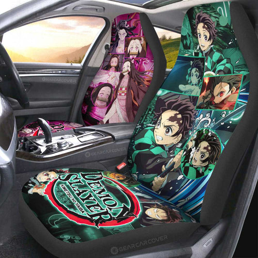 Tanjiro And Nezuko Car Seat Covers Custom Demon Slayer Anime - Gearcarcover - 2