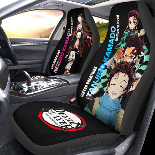 Tanjiro And Nezuko Car Seat Covers Custom Demon Slayer Anime - Gearcarcover - 2