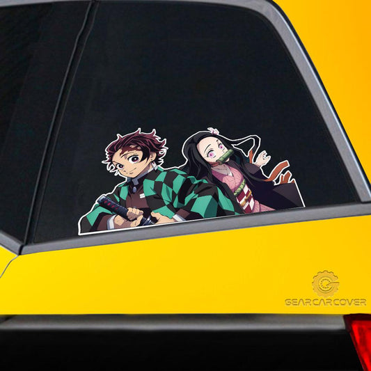 Tanjiro And Nezuko Car Sticker Custom Demon Slayer Anime Car Accessories - Gearcarcover - 2