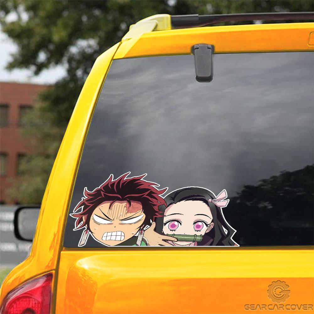 Tanjiro And Nezuko Car Sticker Funny Custom Demon Slayer Anime Car Decor - Gearcarcover - 3