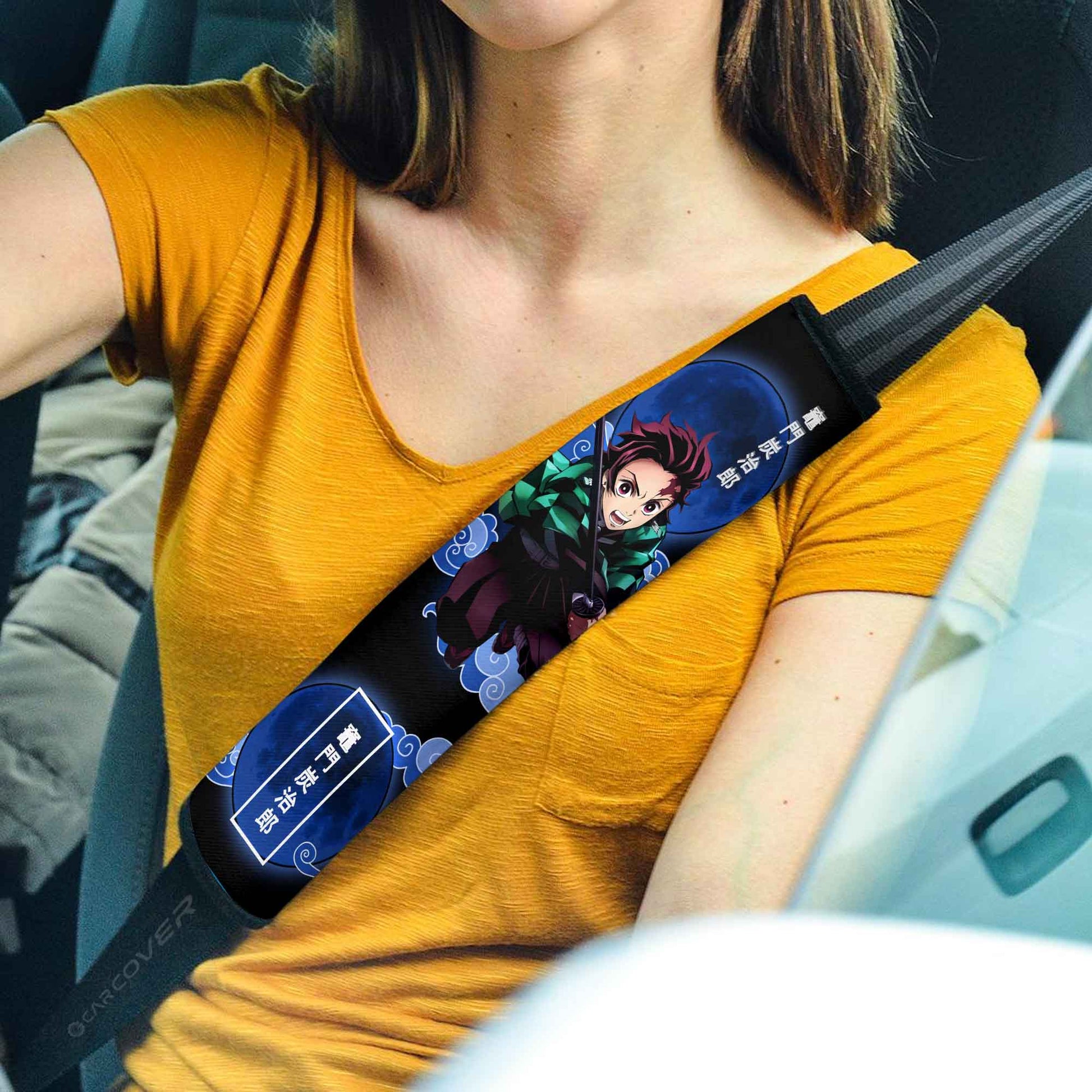 Tanjiro And Nezuko Seat Belt Covers Custom Anime Demon Slayer Car Accessories - Gearcarcover - 2