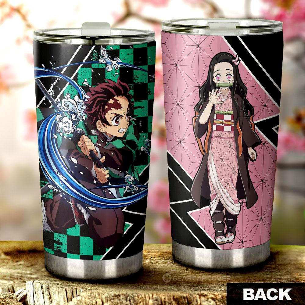 Tanjiro And Nezuko Tumbler Cup Custom Anime Demon Slayer Car Accessori