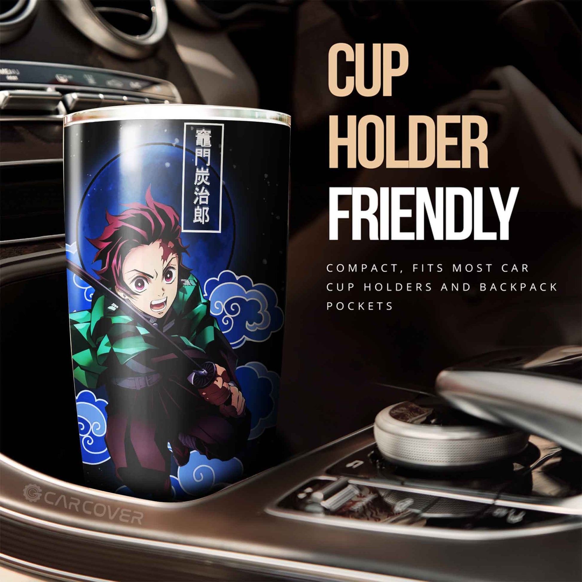 Tanjiro And Nezuko Tumbler Cup Custom Anime Demon Slayer Car Accessories Perfect Gift For Fan - Gearcarcover - 3