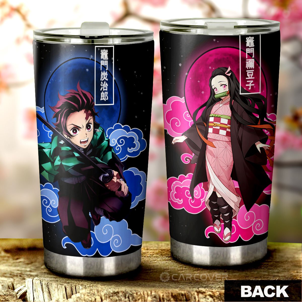 Tanjiro And Nezuko Tumbler Cup Custom Anime Demon Slayer Car Accessories Perfect Gift For Fan - Gearcarcover - 1