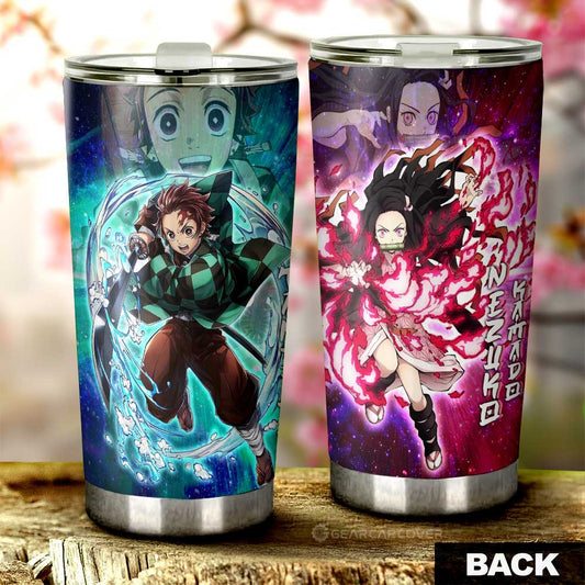 Tanjiro And Nezuko Tumbler Cup Custom Characters Demon Slayer Car Accessories - Gearcarcover - 2