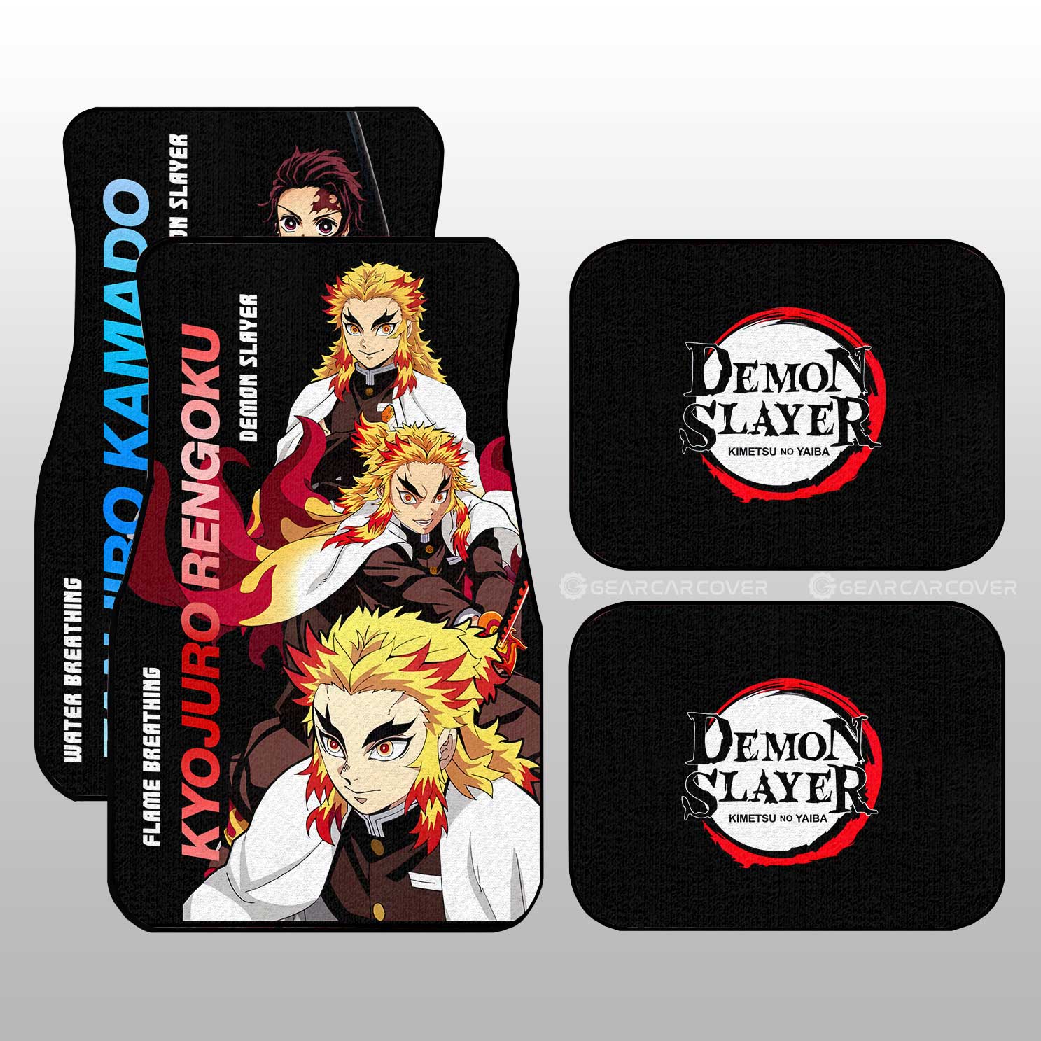 Tanjiro And Rengoku Car Floor Mats Custom Demon Slayer Anime - Gearcarcover - 2