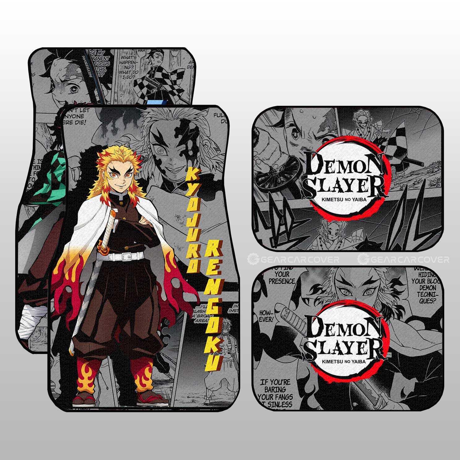 Tanjiro And Rengoku Car Floor Mats Custom Demon Slayer Anime Mix Mangas - Gearcarcover - 2