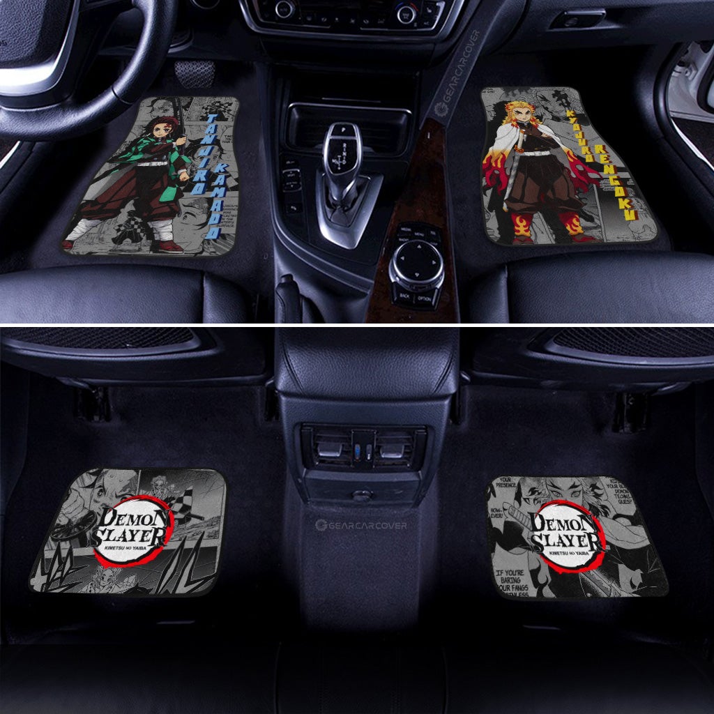 Tanjiro And Rengoku Car Floor Mats Custom Demon Slayer Anime Mix Mangas - Gearcarcover - 3