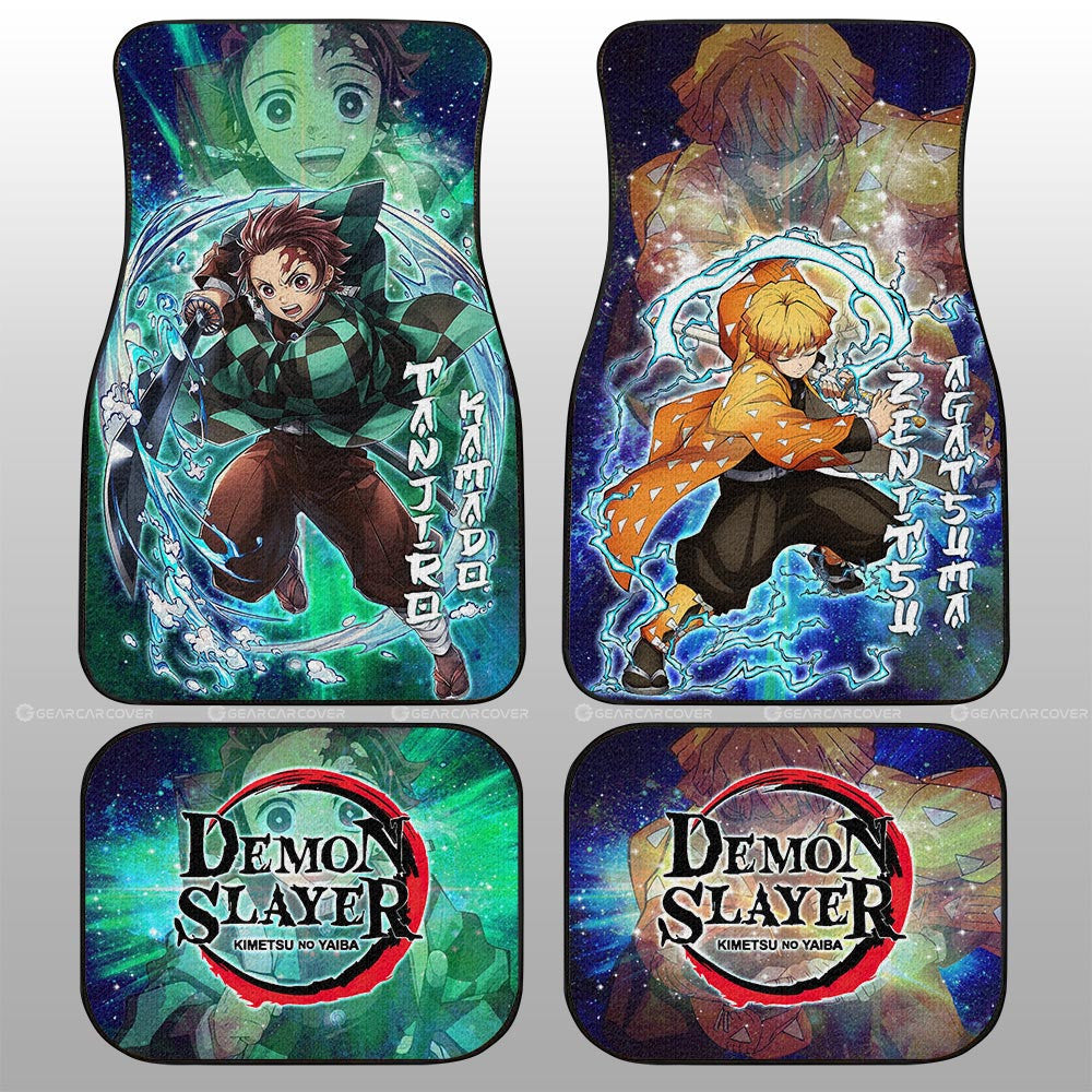 Tanjiro And Zenitsu Car Floor Mats Custom Characters Demon Slayer Car Accessories - Gearcarcover - 1