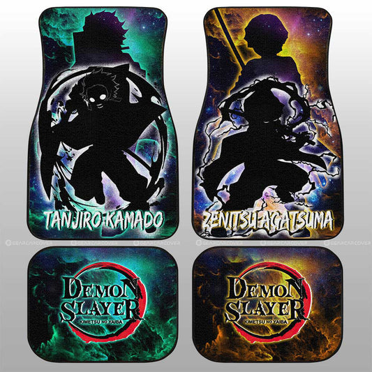 Tanjiro And Zenitsu Car Floor Mats Custom Demon Slayer Anime - Gearcarcover - 1