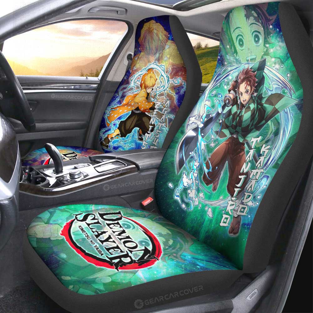 Tanjiro And Zenitsu Car Seat Covers Custom Characters Demon Slayer Car Accessories - Gearcarcover - 1