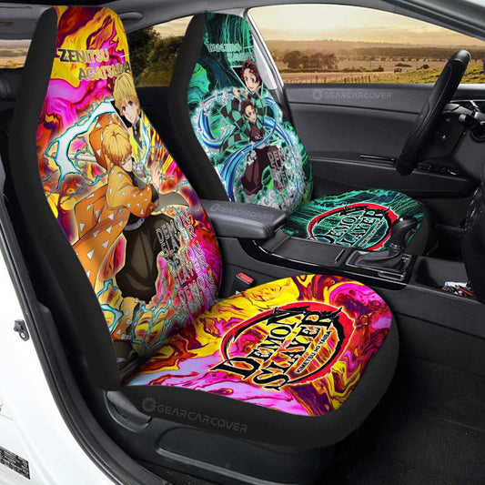 Tanjiro And Zenitsu Car Seat Covers Custom Demon Slayer Anime Car Accessories - Gearcarcover - 2