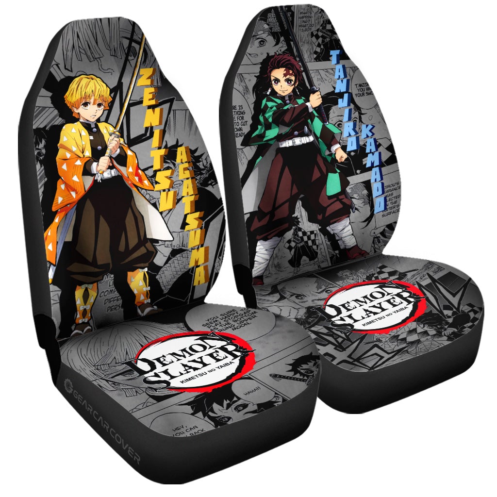 Tanjiro And Zenitsu Car Seat Covers Custom Demon Slayer Anime Mix Mangas - Gearcarcover - 3