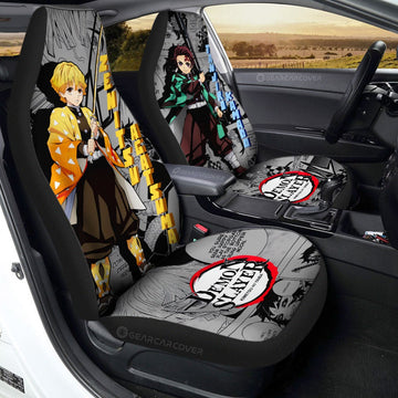 Tanjiro And Zenitsu Car Seat Covers Custom Demon Slayer Anime Mix Mangas - Gearcarcover - 1