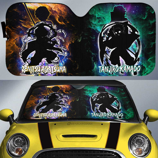 Tanjiro And Zenitsu Car Sunshade Custom Demon Slayer Anime - Gearcarcover - 1