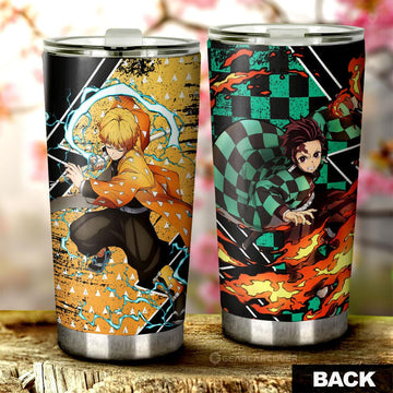 Tanjiro And Zenitsu Tumbler Cup Custom Anime Demon Slayer Car Accessories - Gearcarcover - 1