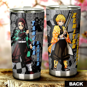 Tanjiro And Zenitsu Tumbler Cup Custom Demon Slayer Anime Mix Mangas - Gearcarcover - 1