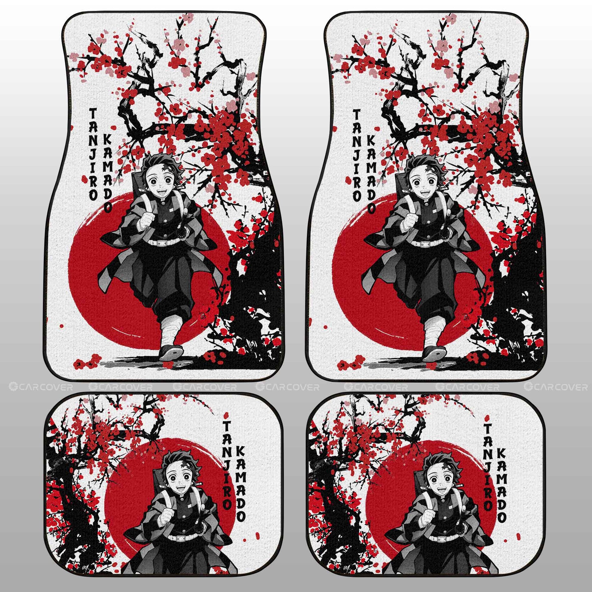 Tanjiro Car Floor Mats Custom Japan Style Anime Demon Slayer Car Accessories - Gearcarcover - 2