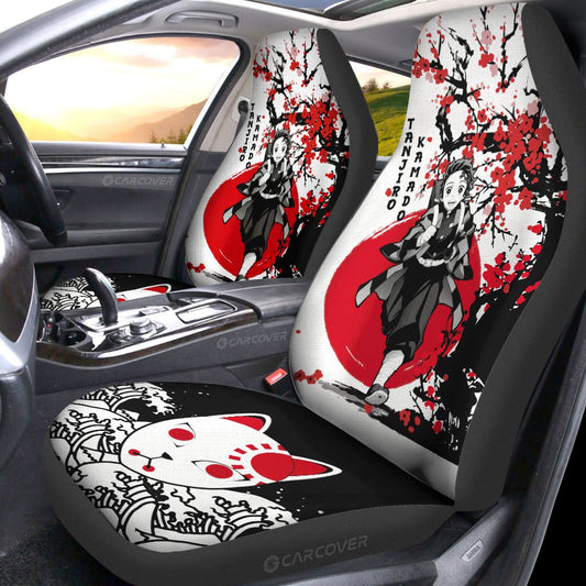 Tanjiro Car Seat Covers Custom Japan Style Anime Demon Slayer Car Accessories - Gearcarcover - 2