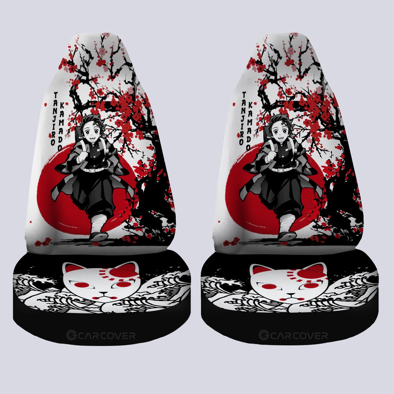 Tanjiro Car Seat Covers Custom Japan Style Anime Demon Slayer Car Accessories - Gearcarcover - 4