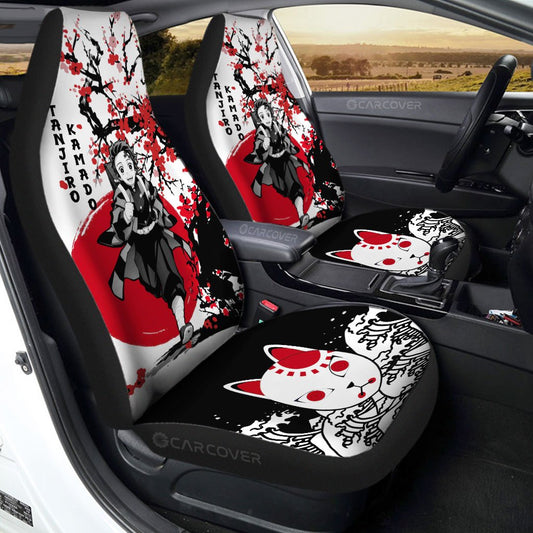 Tanjiro Car Seat Covers Custom Japan Style Anime Demon Slayer Car Accessories - Gearcarcover - 1