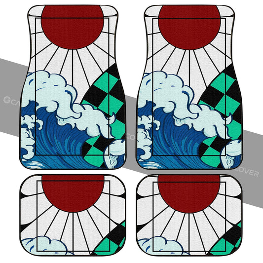 Tanjiro Hanafuda Car Mats Great Wave Custom Anime Car Accessories - Gearcarcover - 2