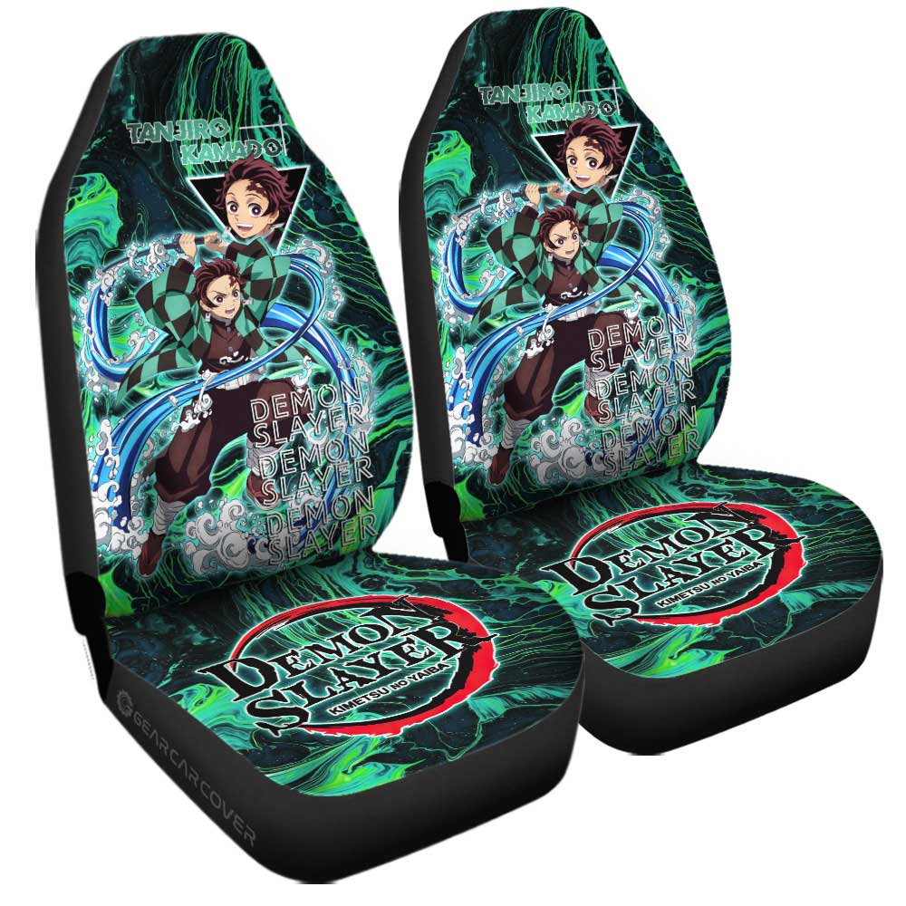 Tanjiro Kamado Car Seat Covers Custom Demon Slayer Car Accessories For Fans - Gearcarcover - 3