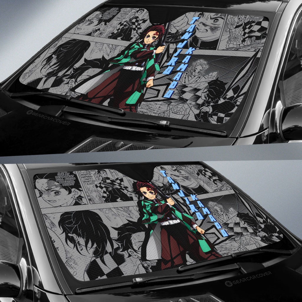 Tanjiro Kamado Car Sunshade Custom Demon Slayer Anime Mix Mangas - Gearcarcover - 2