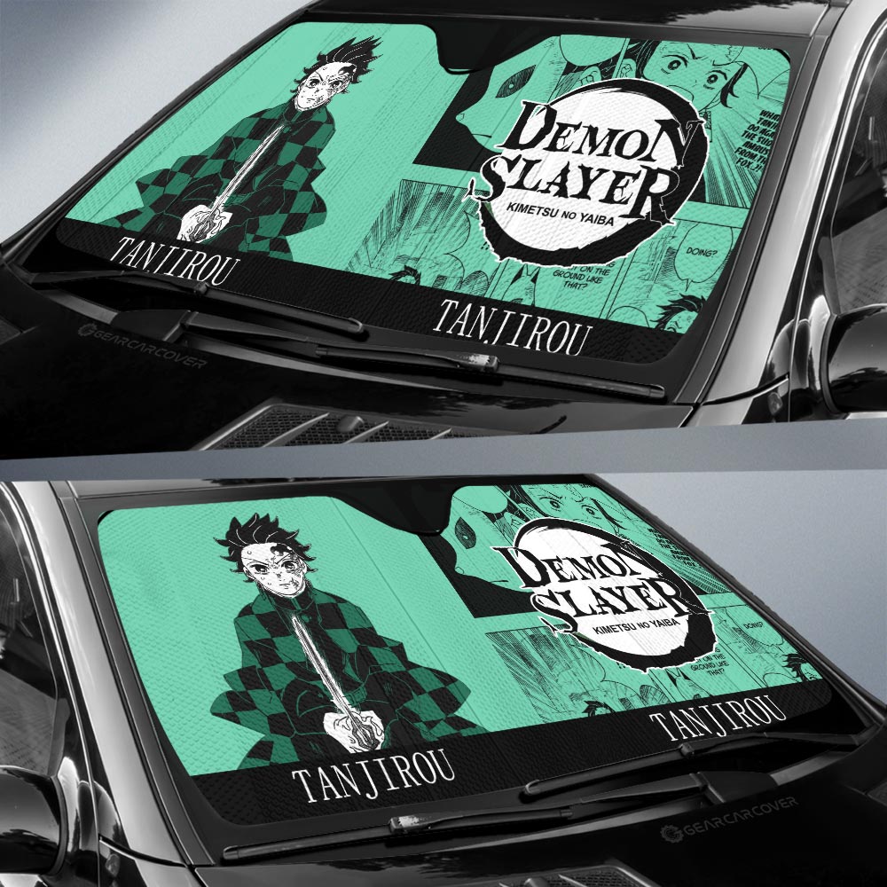 Tanjiro Kamado Car Sunshade Custom Demon Slayer Car Accessories Manga Style - Gearcarcover - 2