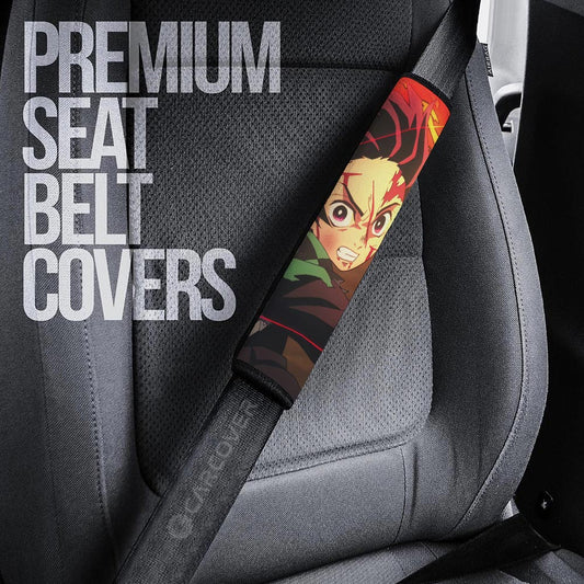 Tanjiro Kamado Seat Belt Covers Custom Demon Slayer Anime Car Accessoriess - Gearcarcover - 2