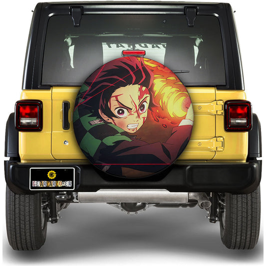 Tanjiro Kamado Spare Tire Cover Custom Demon Slayer Anime Car Accessoriess - Gearcarcover - 1