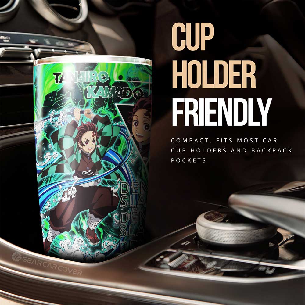 Tanjiro Kamado Tumbler Cup Custom Demon Slayer Anime Car Accessories - Gearcarcover - 2