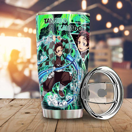 Tanjiro Kamado Tumbler Cup Custom Demon Slayer Anime Car Accessories - Gearcarcover - 1