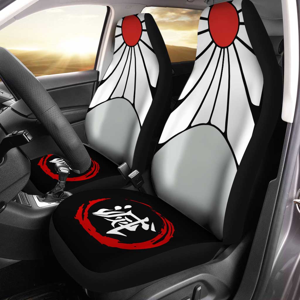 Tanjiro Rising Sun Earrings Car Seat Covers Custom Demon Slayer Car Accessories - Gearcarcover - 2