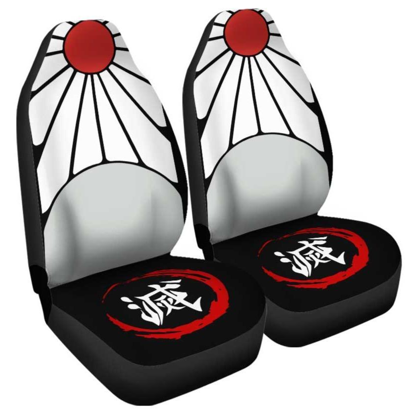Tanjiro Rising Sun Earrings Car Seat Covers Custom Demon Slayer Car Accessories - Gearcarcover - 3