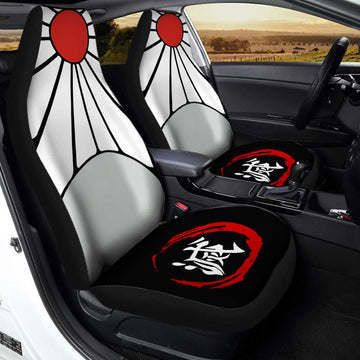Tanjiro Rising Sun Earrings Car Seat Covers Custom Demon Slayer Car Accessories - Gearcarcover - 1